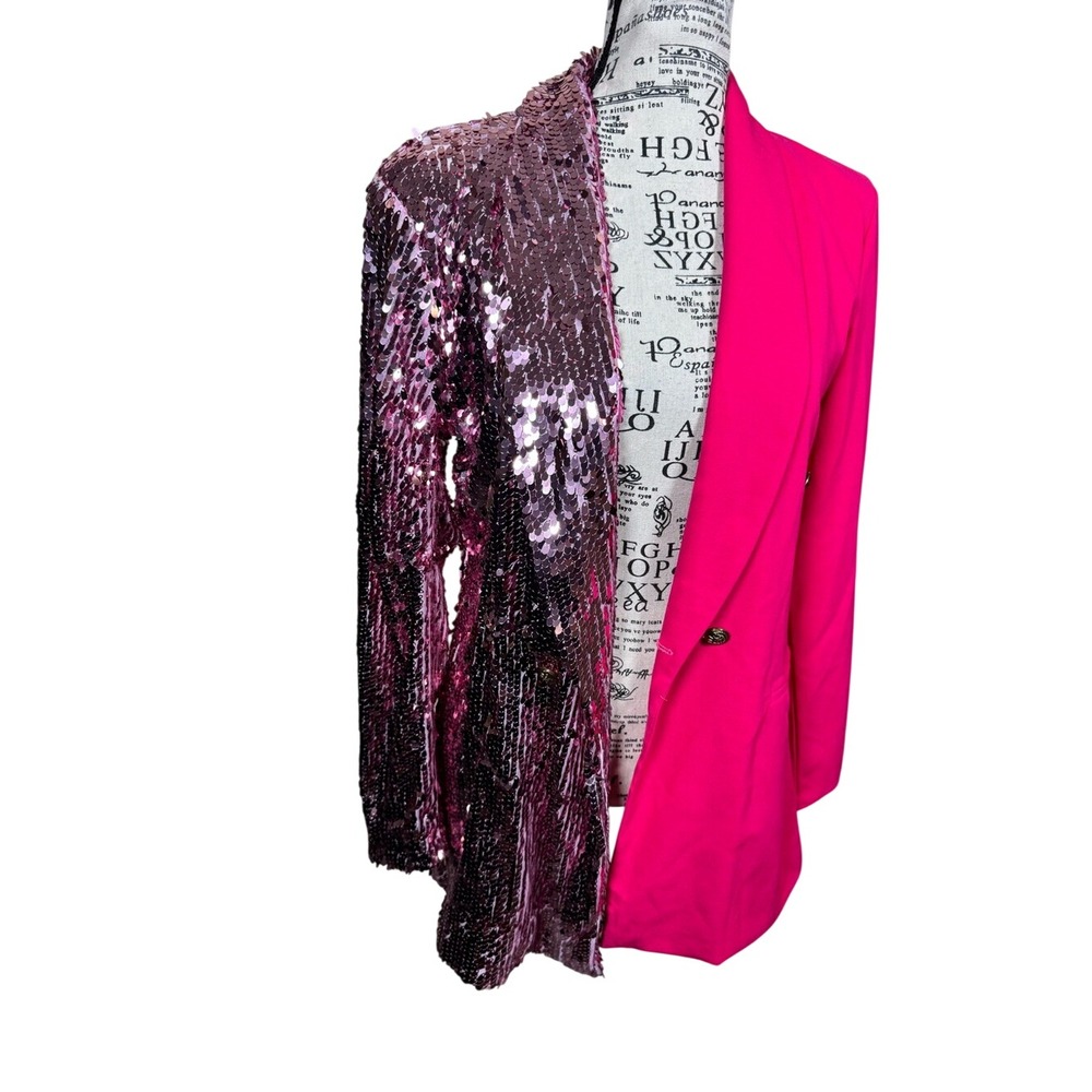 Hot Pink Sequin-Accent Blazer - Picture 2 of 14